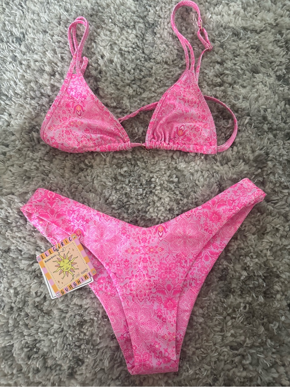 Kulani Kinis Pink Paisley Triangle Bikini